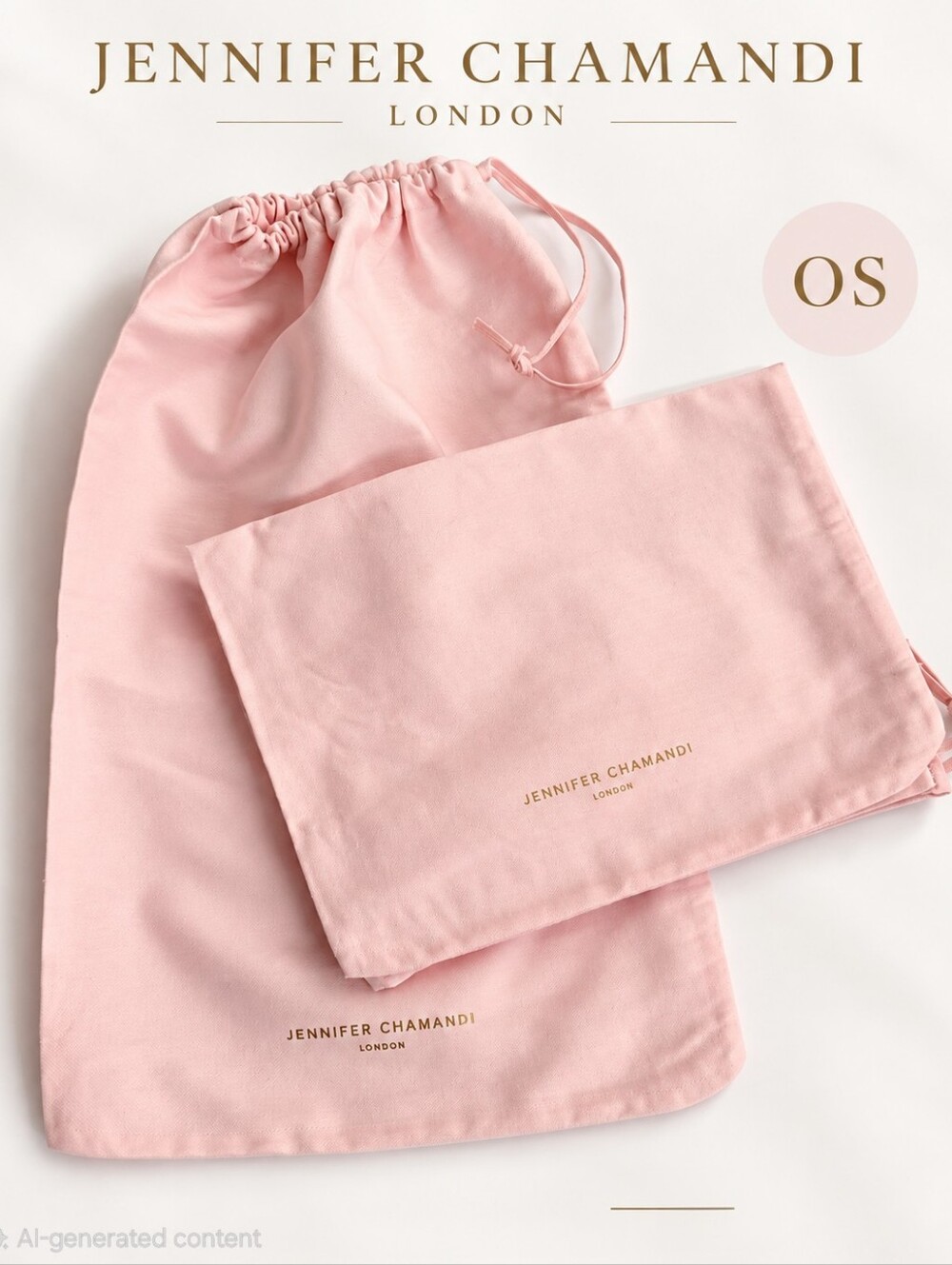 Jennifer Chamandi London Pink Dust Bags Set of 2 Authentic